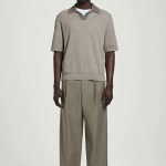 Cotton Wide-Leg Pants Beige