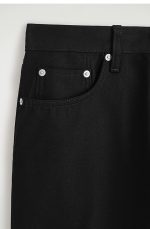 Casual Straight Mid-waist Cropped Denim Black - Image 5