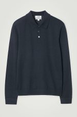 Merino Slim Polo Navy - Image 4