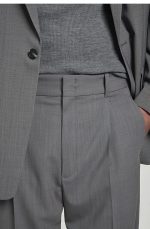 Wool Straight Trousers Gray - Image 2