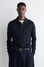 Merino Slim Polo Navy
