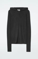 Wool Long-Sleeve Hoodie Black - Image 4