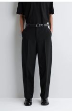 Wool Straight Trousers Black - Image 2