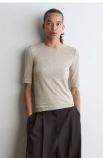 Round-Neck T-Shirt Beige