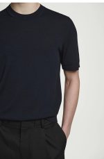 Merino Slim T-Shirt Navy - Image 3