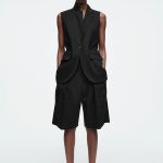 Linen Pleated Shorts Black