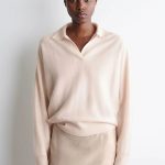 Cashmere Polo-Collar Sweater Pink