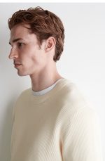 Cotton Crew-Neck Pullover Beige - Image 3