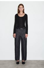 Denim Wide-Leg Pants Blue