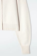 Wool Round-Neck Cardigan White - Image 5
