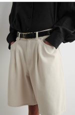 Denim Wide-Leg Shorts White - Image 3