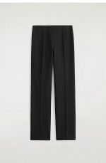 Wool Slim Trousers Black - Image 4