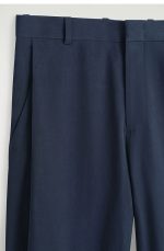 Cotton Wide-Leg Trousers Navy - Image 5