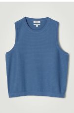 Knitted Round-Neck Vest Blue - Image 4