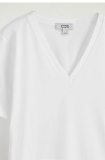 Cotton V-Neck T-Shirt White - Image 5