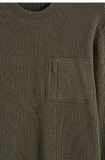 Wool Round-Neck Sweater Khaki - Image 5