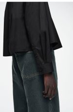 Cotton Collared Shirt Black - Image 2