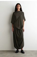 Silk Oversized Top Brown