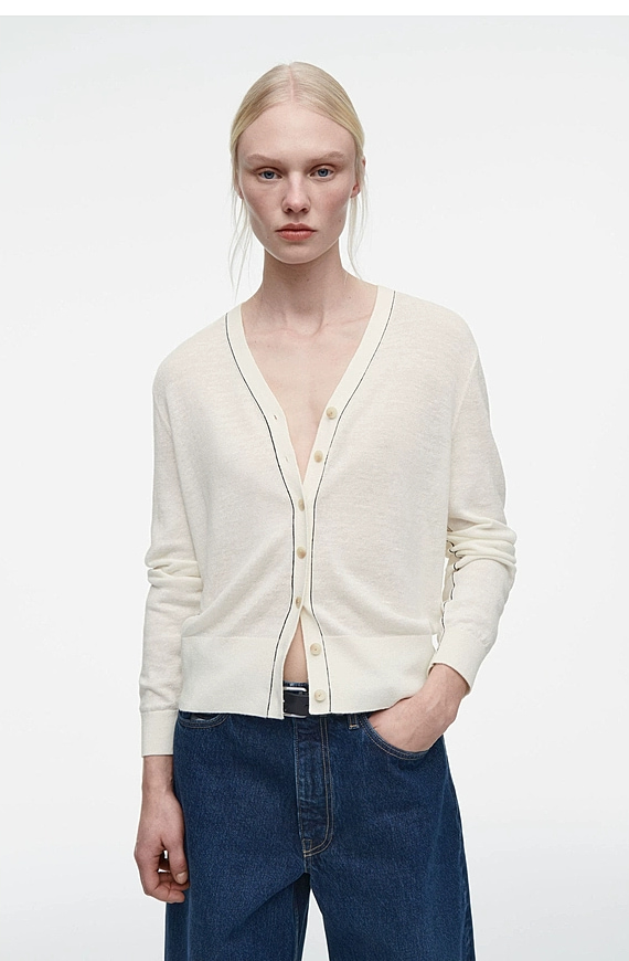 O1CN01VM9BJr1u7vrtPqp4w_!!4611686018427380567-0-item_pic Wool V-Neck Cardigan - Image 1