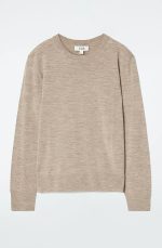 Standard Round-neck Merino Fleece Knitted Apricot Long Sleev - Image 3