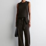 Casual Straight Low Waist Washed Denim Dark Brown