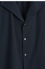 Seersucker Collared Shirt Navy - Image 5