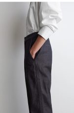 Denim Straight Trousers Blue - Image 3