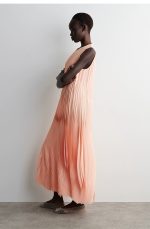 Pleated Dress Orange - Image 2