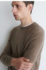 Cashmere Round-Neck Sweater Gray - Image 3
