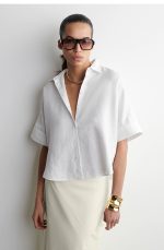 Linen Short-Sleeve Shirt White