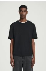 Cotton Round-Neck T-Shirt Black