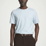 Knitted Round-Neck T-Shirt Blue