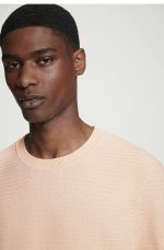 Knitted Round-Neck T-Shirt Pink - Image 2