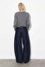 Casual High Waist Denim Denim Indigo Blue - Image 3