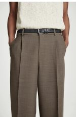 Wool Tapered Trousers Beige - Image 3