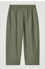 Linen Drawstring Pants Green - Image 3
