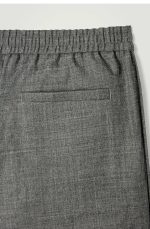 Wool Drawstring Trousers Gray - Image 5
