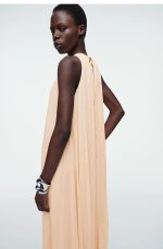 Pleated Dress Orange - Image 2