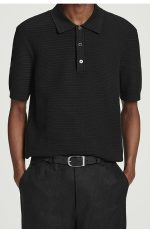 Knitted Polo Black - Image 3