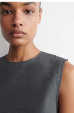 Cotton Sleeveless Top Gray - Image 3