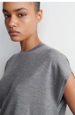 Merino Round-Neck Top Gray - Image 3