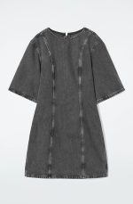 Denim Slim Dress Black - Image 3
