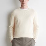Cotton Crew-Neck Pullover Beige