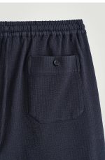 Seersucker Drawstring Shorts Navy - Image 5