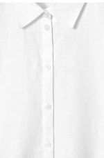 Linen Short-Sleeve Shirt White - Image 5