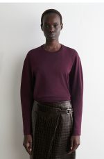 Knitted Round-Neck Top Red