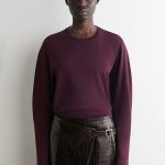 Knitted Round-Neck Top Red