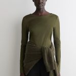 Cotton Long-Sleeve Top Khaki