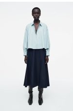 Cotton Collared Shirt Blue