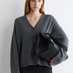 Cashmere V-Neck Cardigan Gray